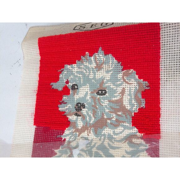 Vintage Ethno Art Poodle Needlepoint Kit Made In France READ - Picture 3 of 8